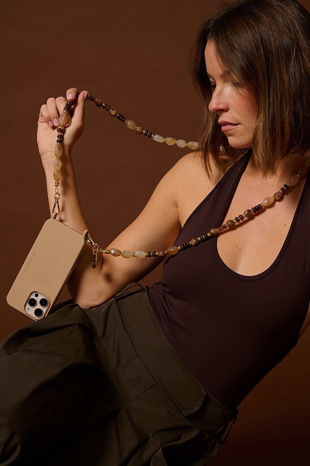 Chaine Longue Madison Marron 120 cm