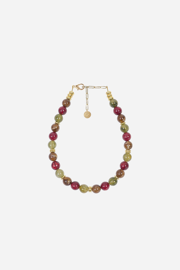 Bijoux Collier Harper Kaki 40 cm