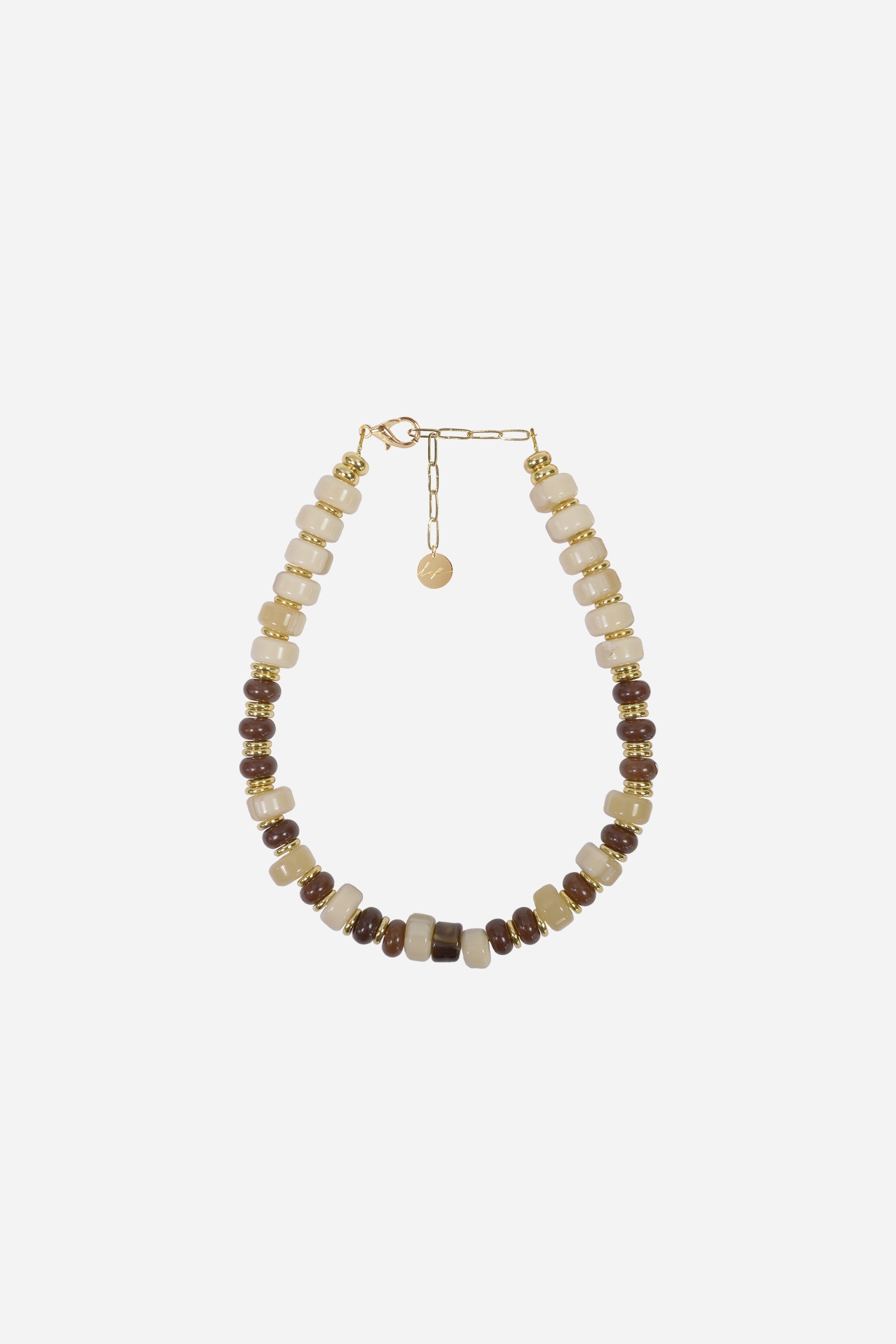 Bijoux Collier Savanah Beige 40 cm