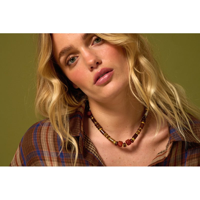 Bijoux Collier Jill Terracotta 40 cm