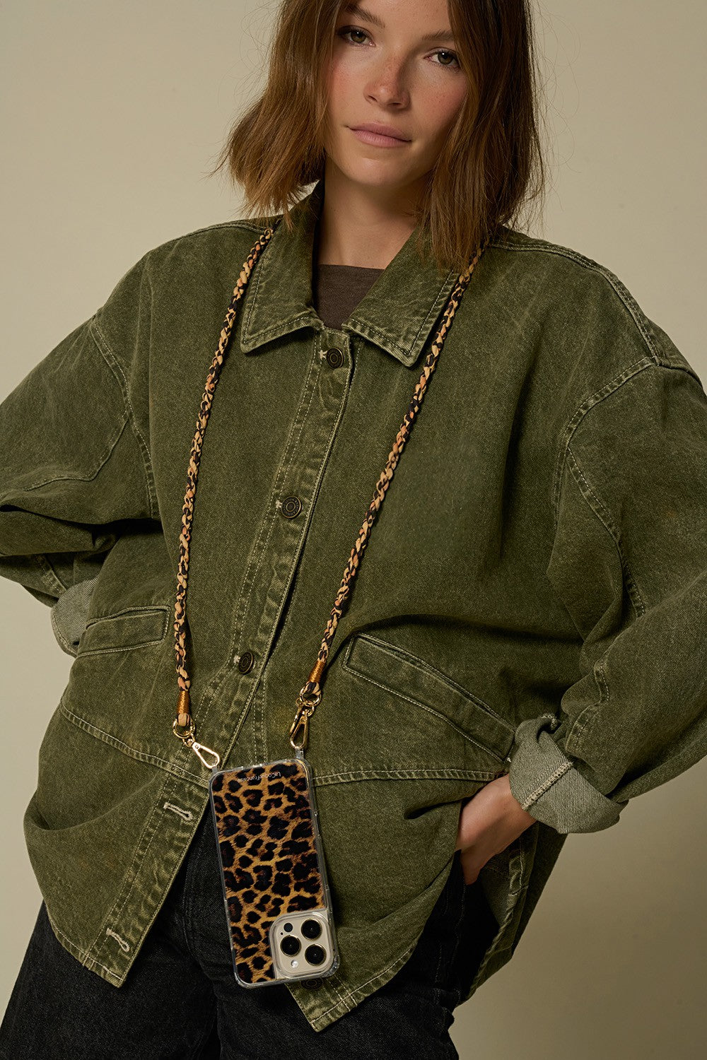 Chaine Longue Elia Marron 120 cm