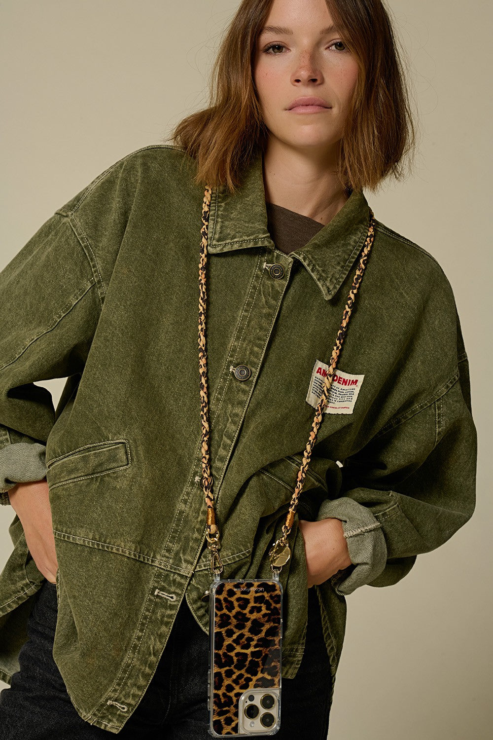 Chaine Longue Elia Marron 120 cm