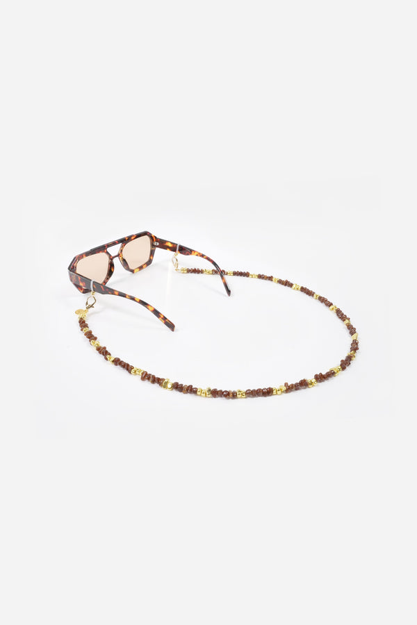 Bijoux Chaine De Lunettes Liviya Marron 72 cm