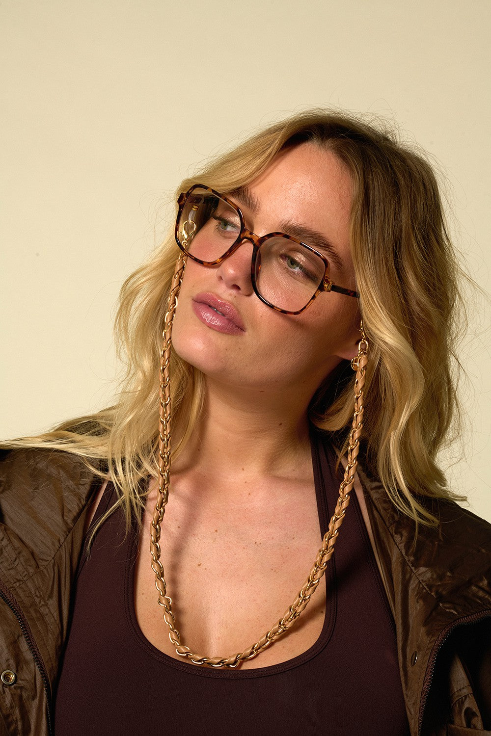 Bijoux Chaine De Lunette Lou Camel 72 cm