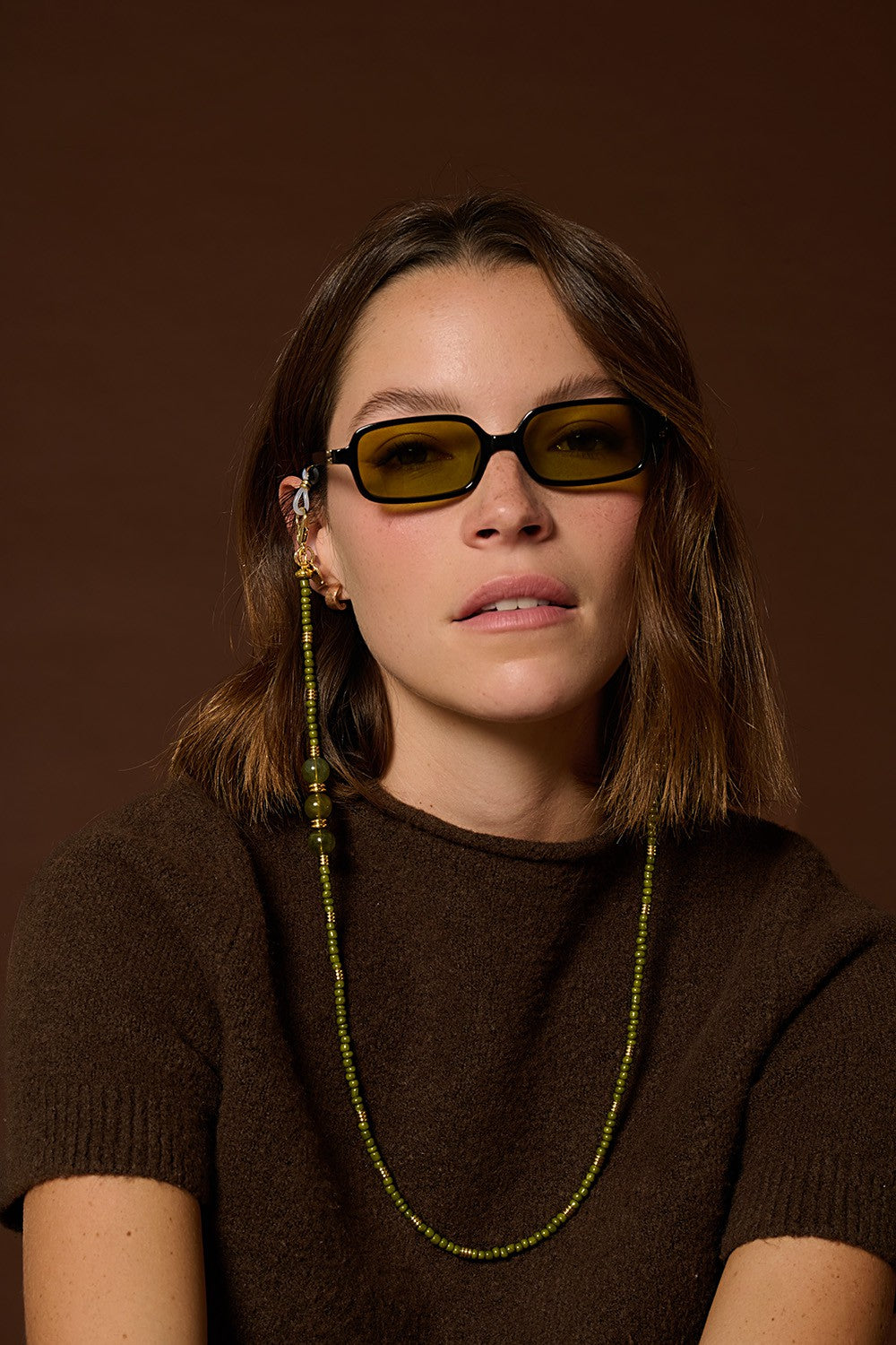 Bijoux Chaine De Lunette Iris Kaki 72 cm