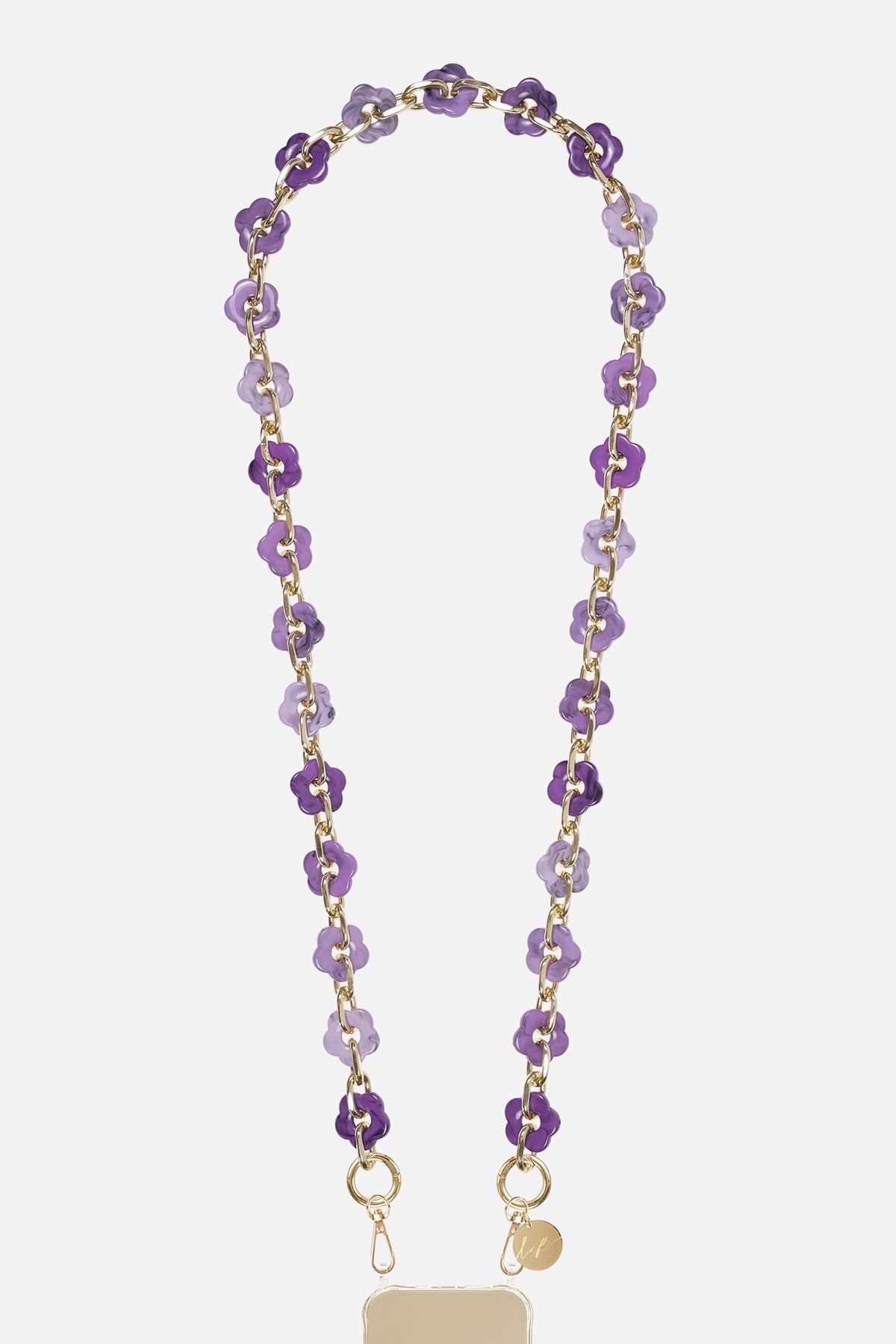 Chaine Longue Cassy Fleurs Violet 120 cm