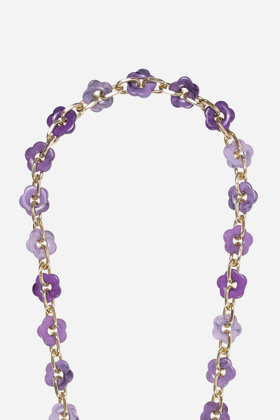 Chaine Longue Cassy Fleurs Violet 120 cm - 2