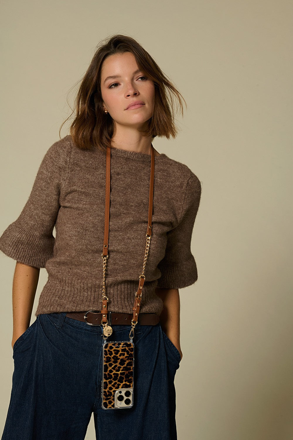 Chaine Longue Brooke Camel 120 cm