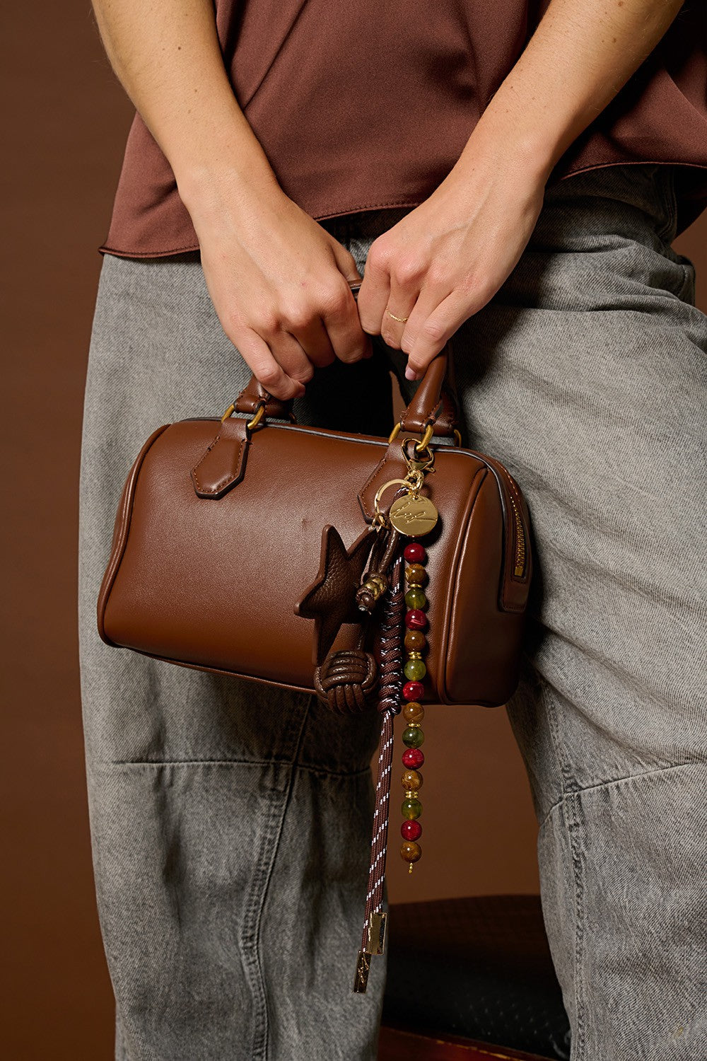 Bijoux Sac Bobby Marron  30 cm