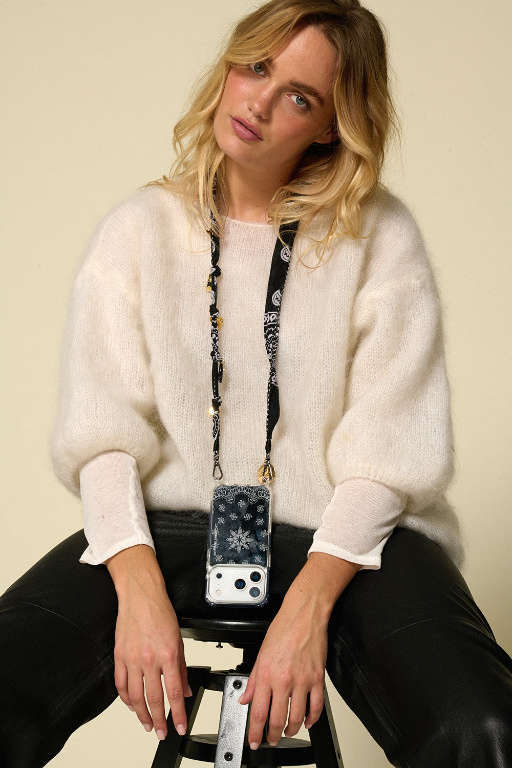 Laia Long Chain, Black, 120 cm