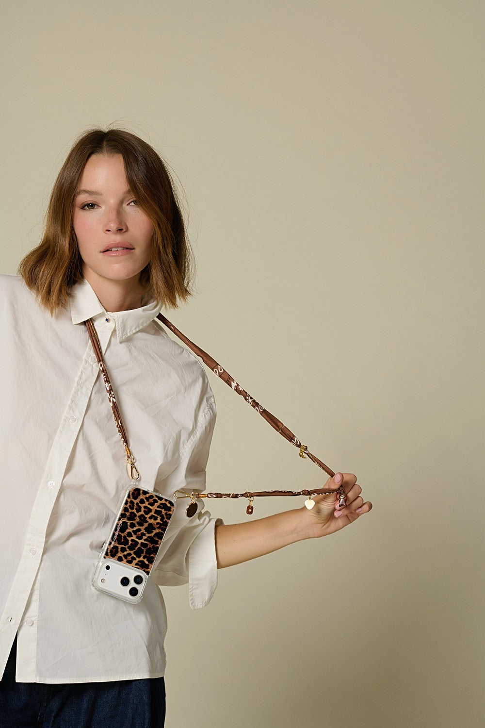 Chaine Longue Laia Marron 120 cm