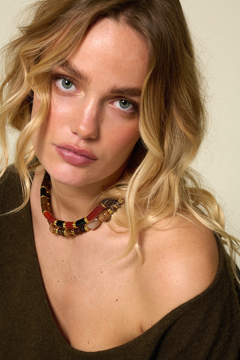 Bijoux Collier Lison Terracotta 40 cm