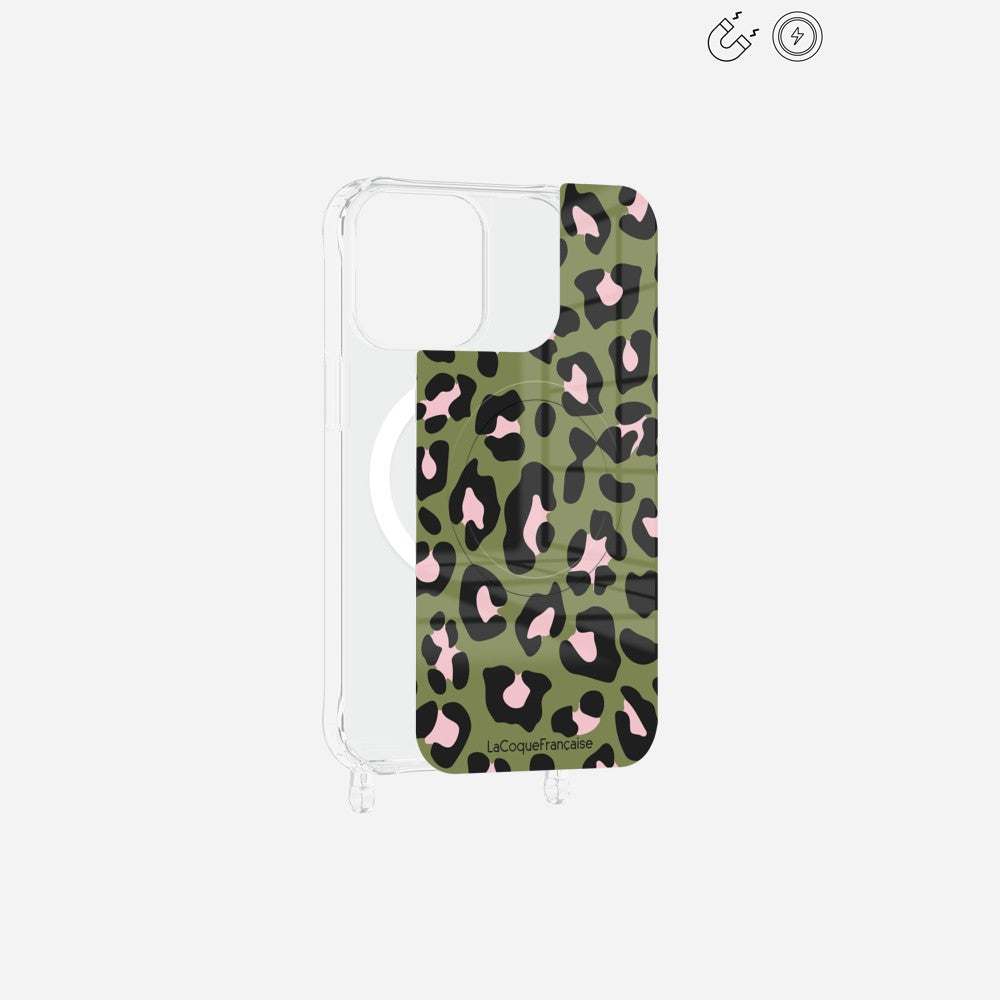 Plaque Magnetique Imprimee Leopard Kaki Et Rose