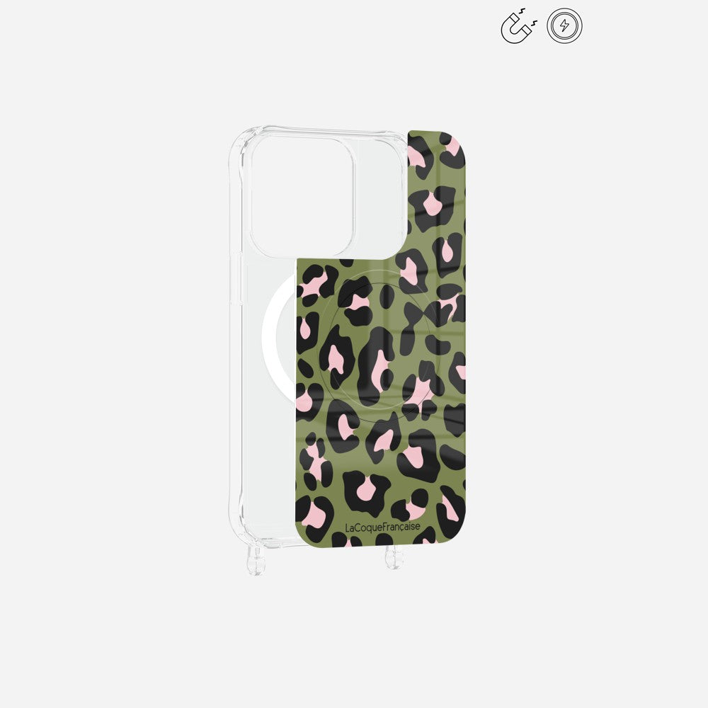 Plaque Magnetique Imprimee Leopard Kaki Et Rose