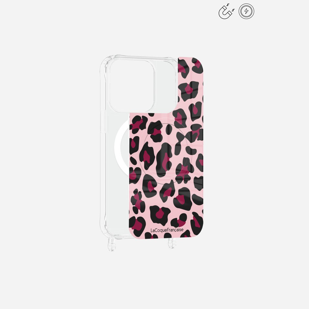 Plaque Magnetique Imprimee Leopard Rose Et Bordeaux