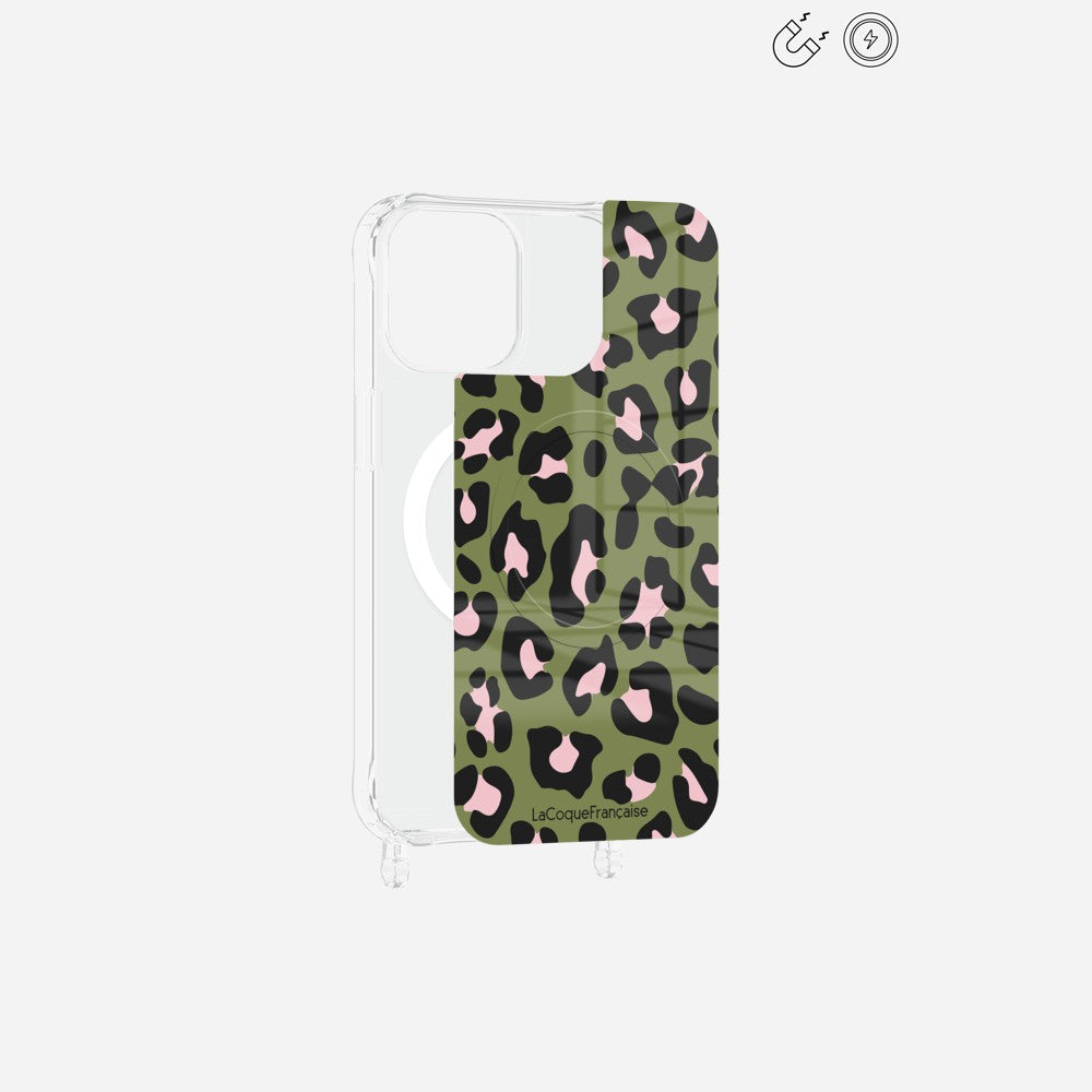 Plaque Magnetique Imprimee Leopard Kaki Et Rose