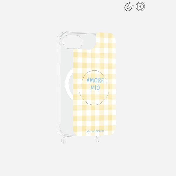 Plaque Magnetique Imprimee Amore Mio Vichy Jaune