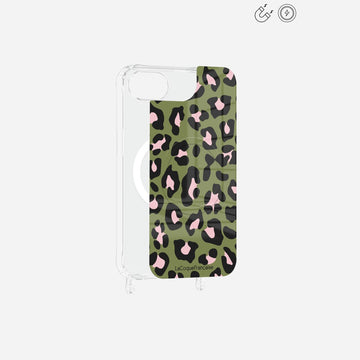 Plaque Magnetique Imprimee Leopard Kaki Et Rose