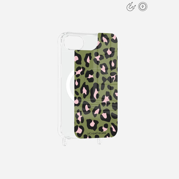 Plaque Magnetique Imprimee Leopard Kaki Et Rose