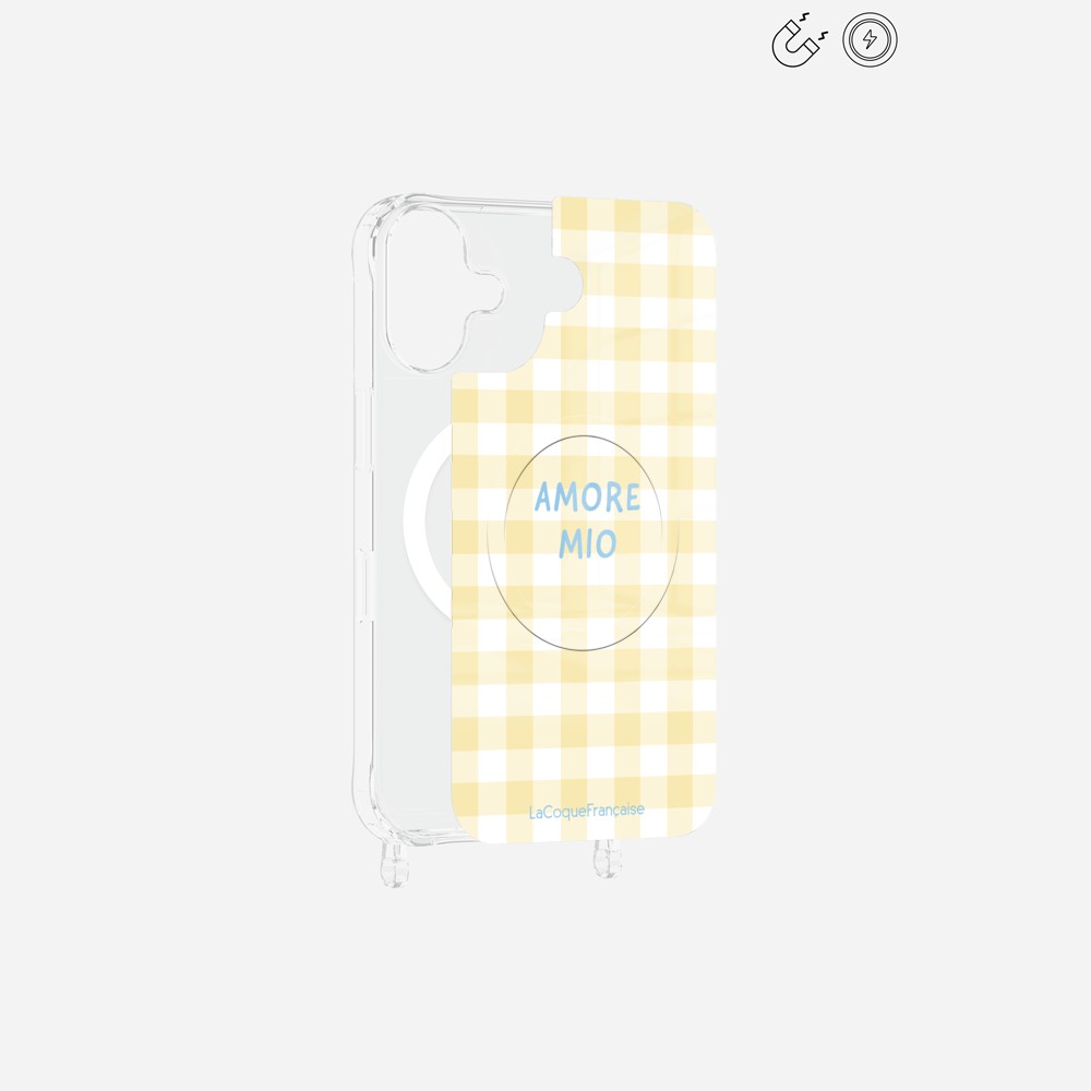 Plaque Magnetique Imprimee Amore Mio Vichy Jaune