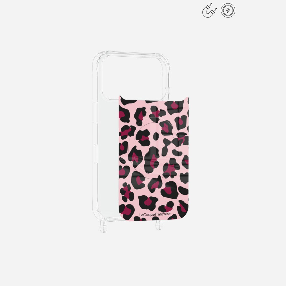 Plaque Magnetique Imprimee Leopard Rose Et Bordeaux - 3