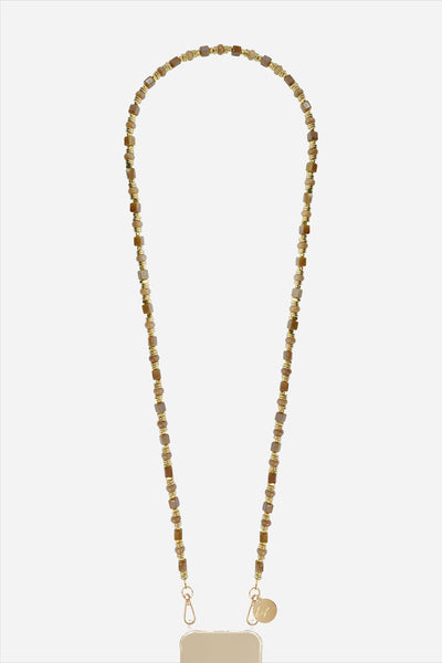 Chaine Longue Jeanne Marron 120 cm