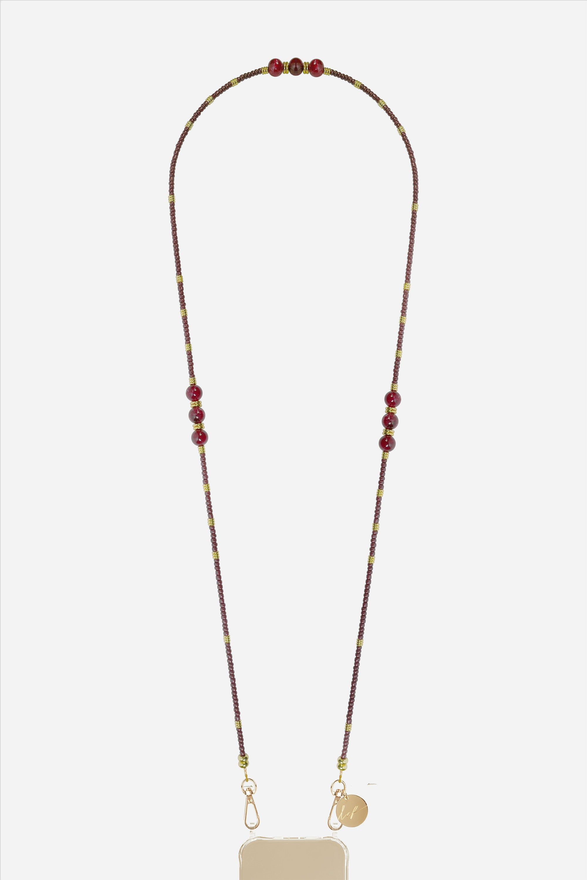 Chaine Longue Iris Bordeaux 120 cm