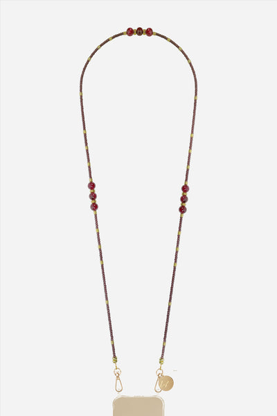 Chaine Longue Iris Bordeaux 120 cm