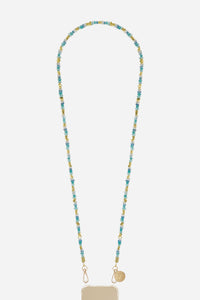 Chaine Longue Liviya Bleu Argent 120 cm