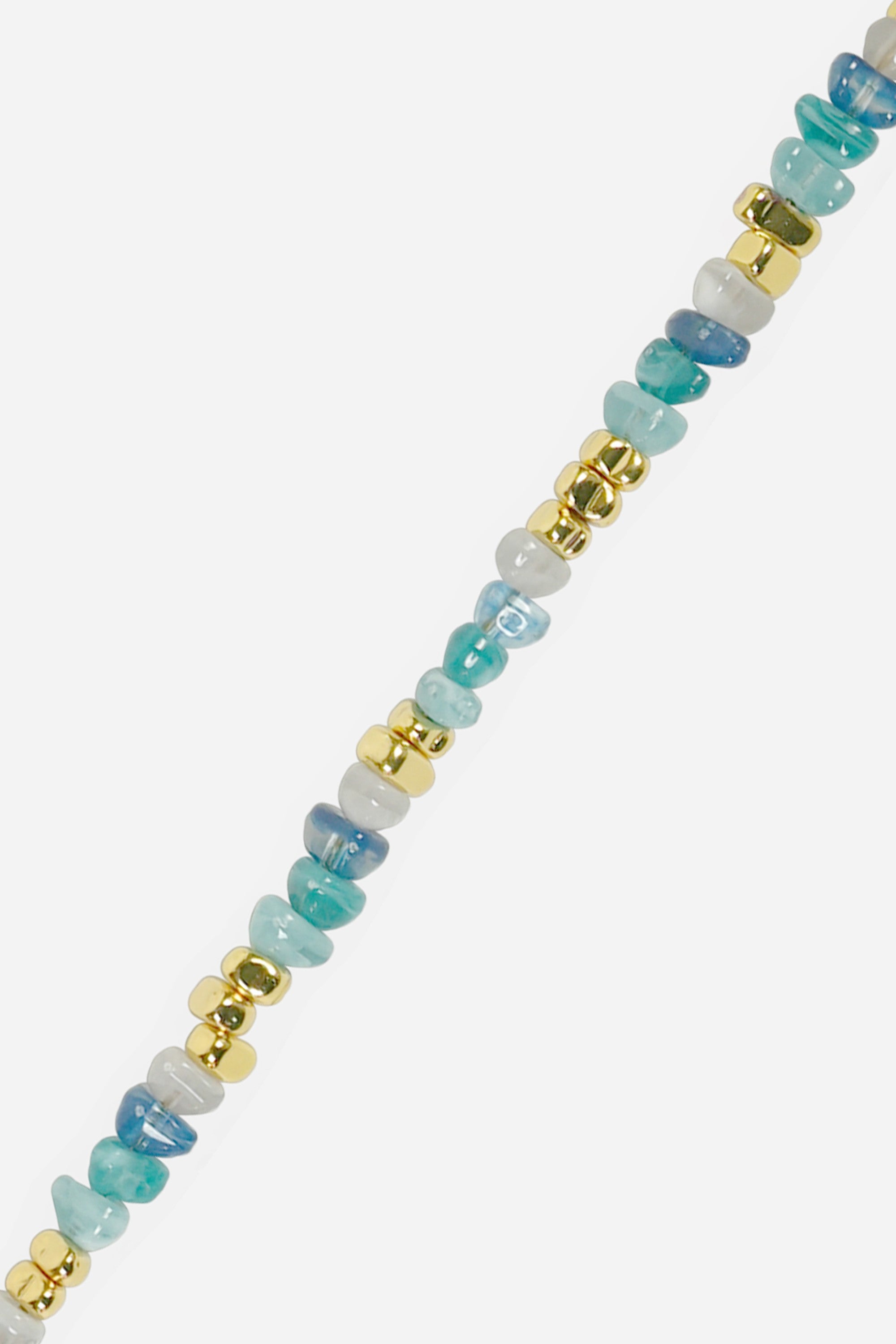 Chaine Longue Liviya Bleu Argent 120 cm