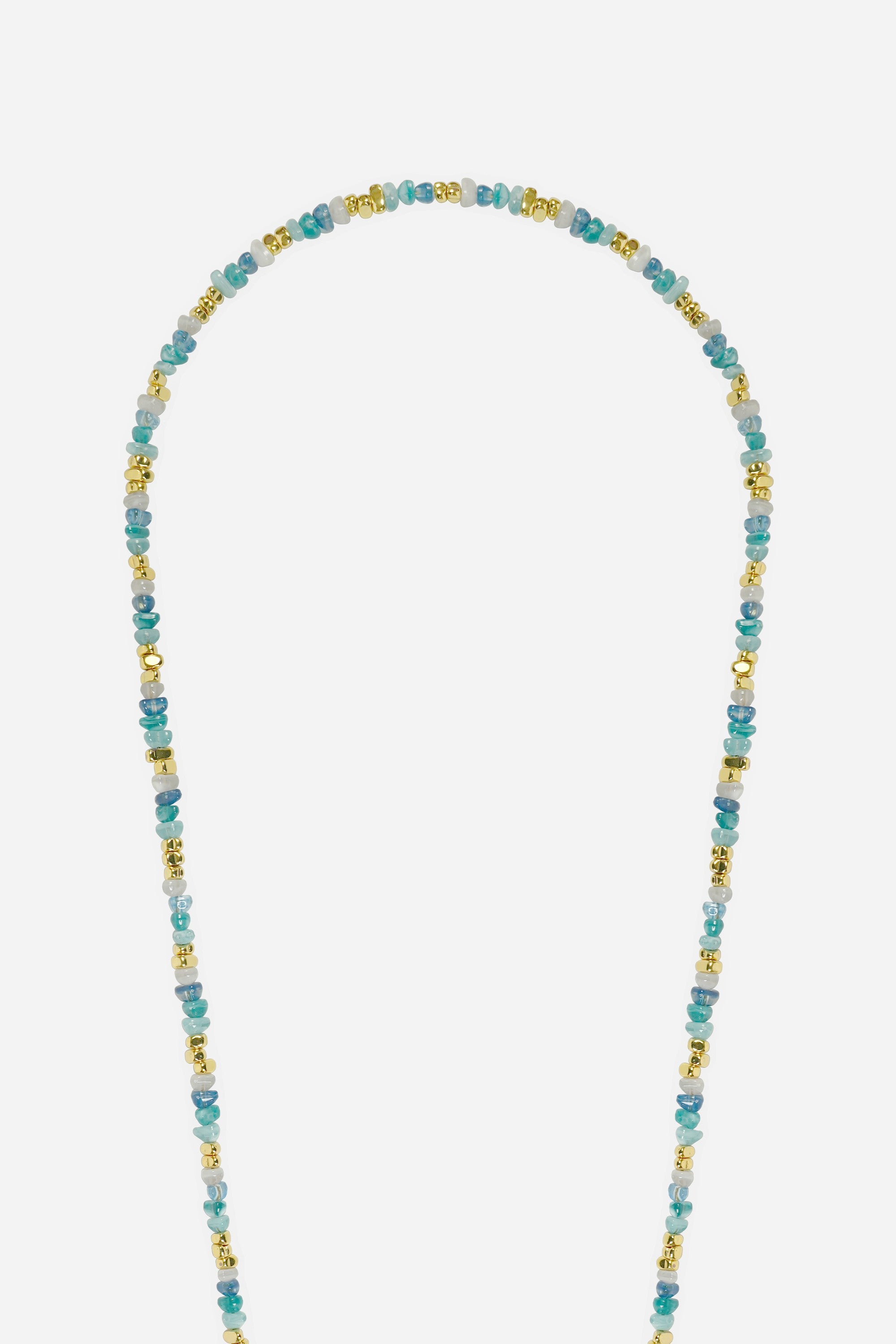 Chaine Longue Liviya Bleu Argent 120 cm