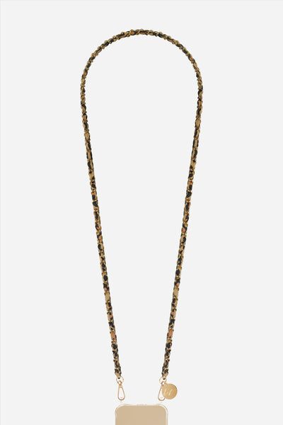 Chaine Longue Cali Leopard Dore 120 cm