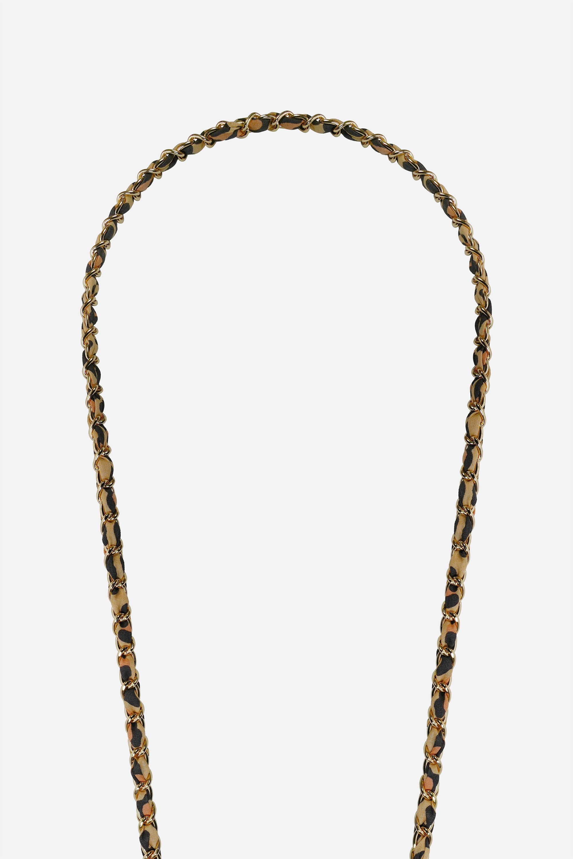 Chaine Longue Cali Leopard Dore 120 cm
