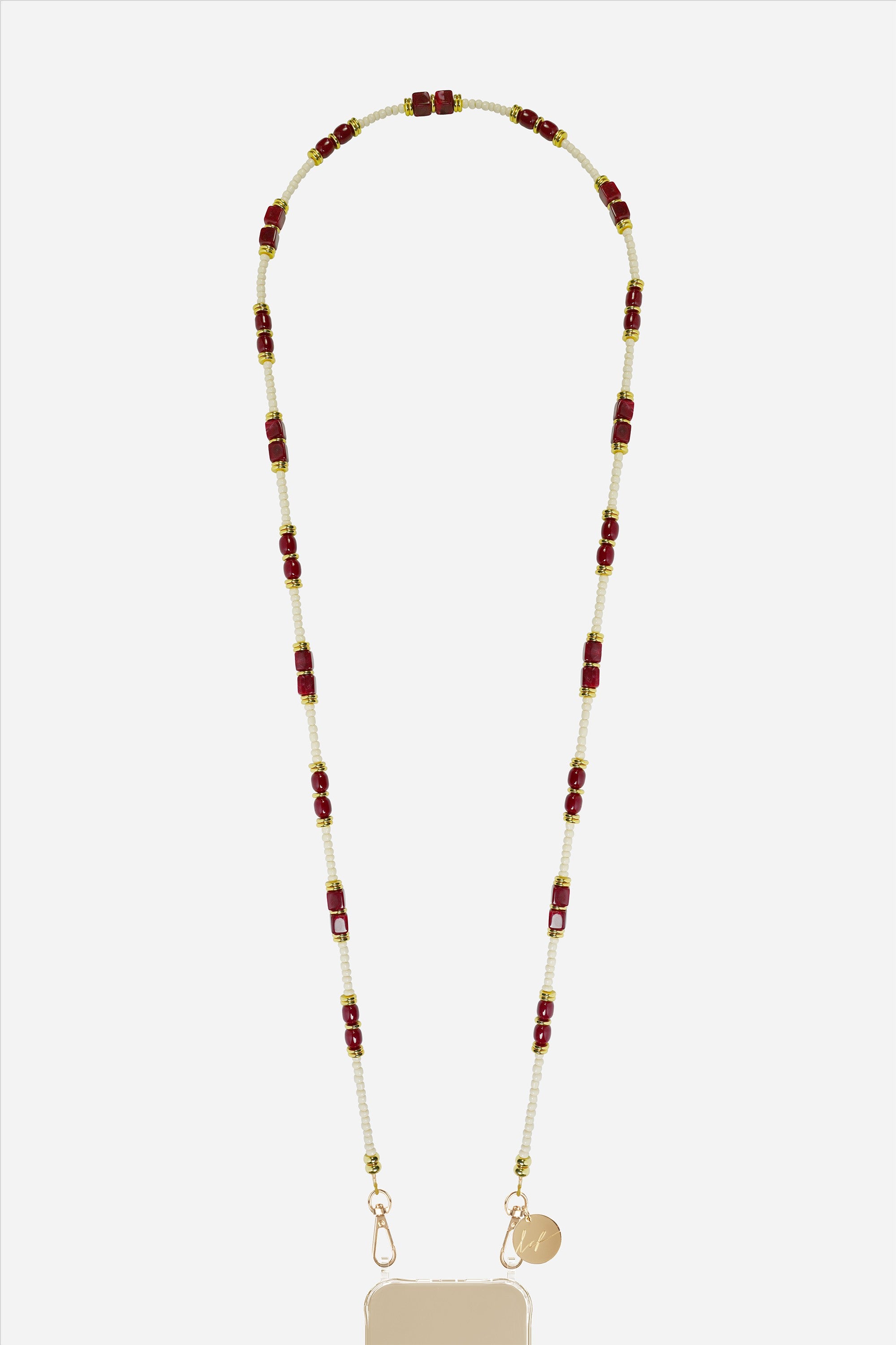 Chaine Longue Mina Beige 120 cm