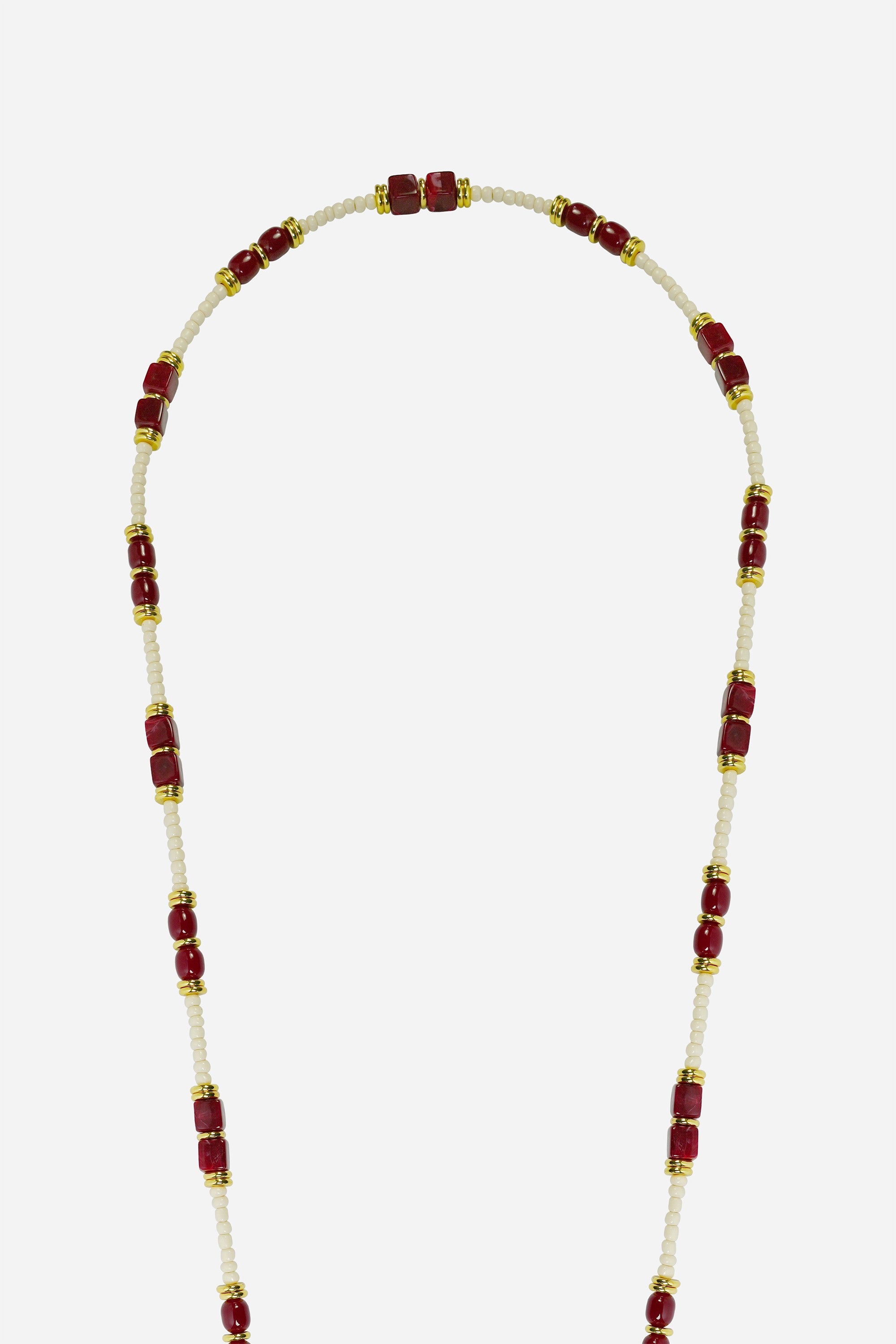 Chaine Longue Mina Beige 120 cm