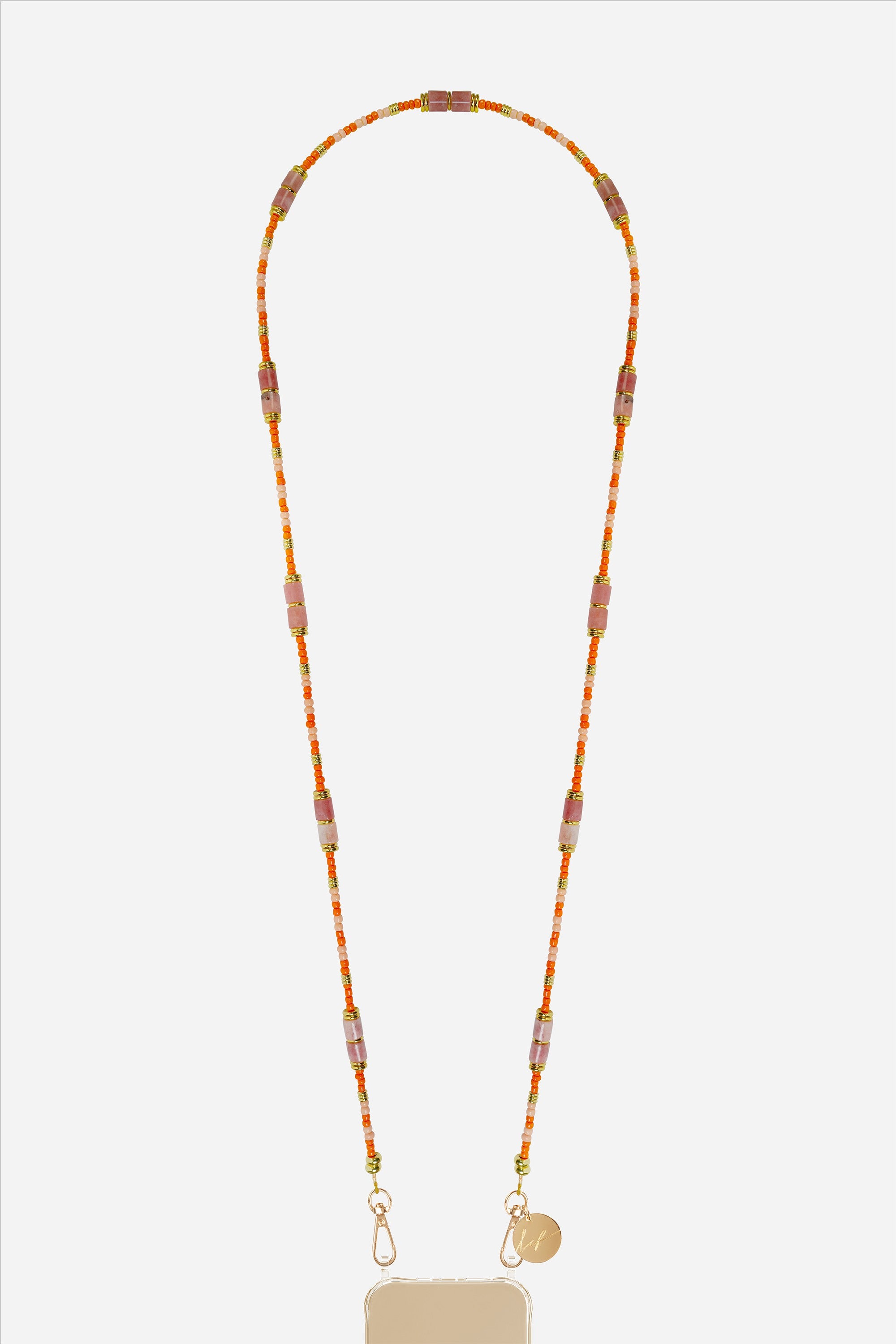 Chaine Longue Ornella Orange 120 cm