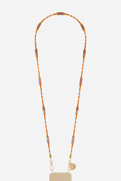 Chaine Longue Ornella Orange 120 cm