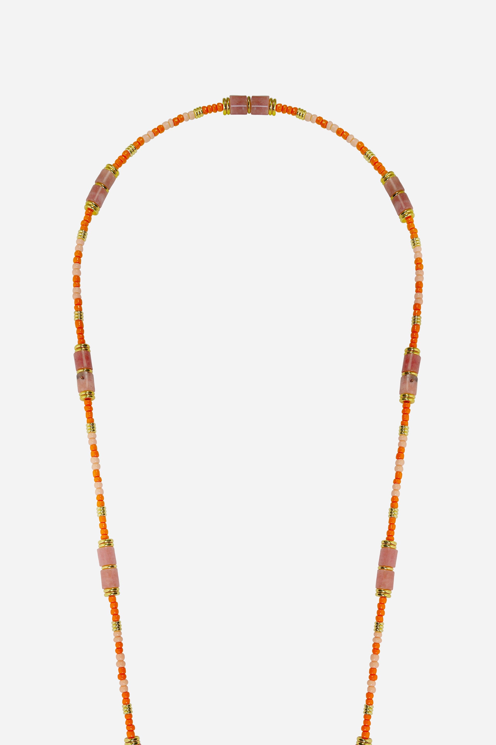 Chaine Longue Ornella Orange 120 cm