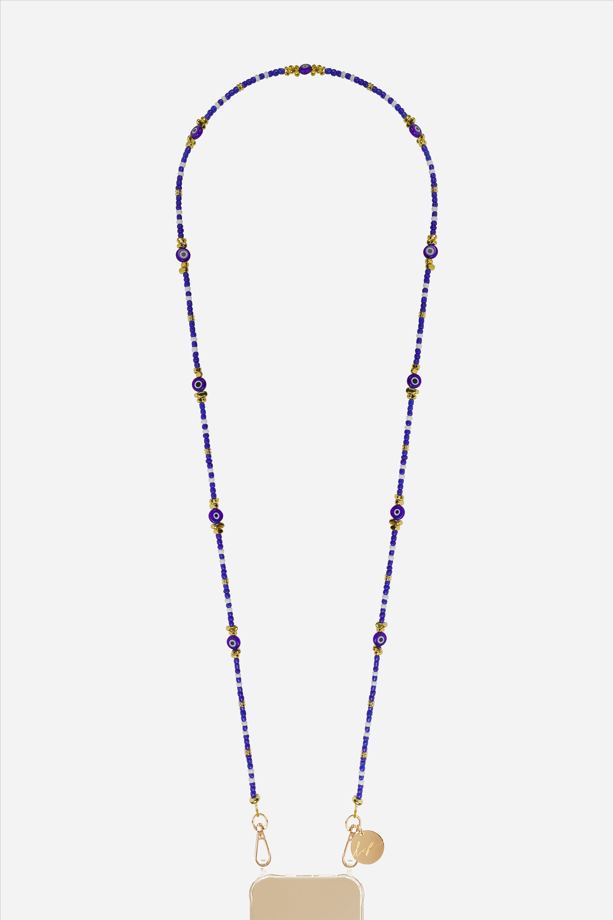 Chaine Longue Paros Bleu 120 cm