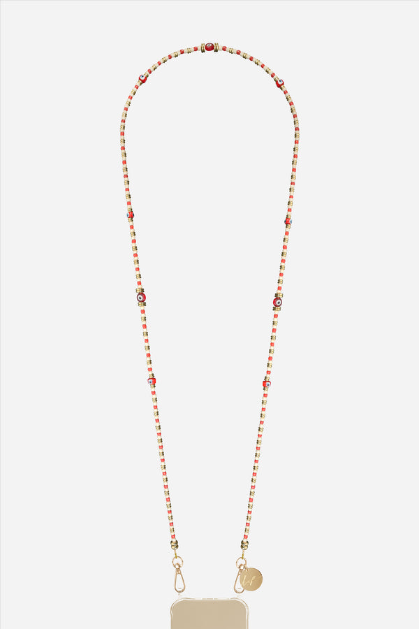 Chaine Longue Paros Rouge 120 cm