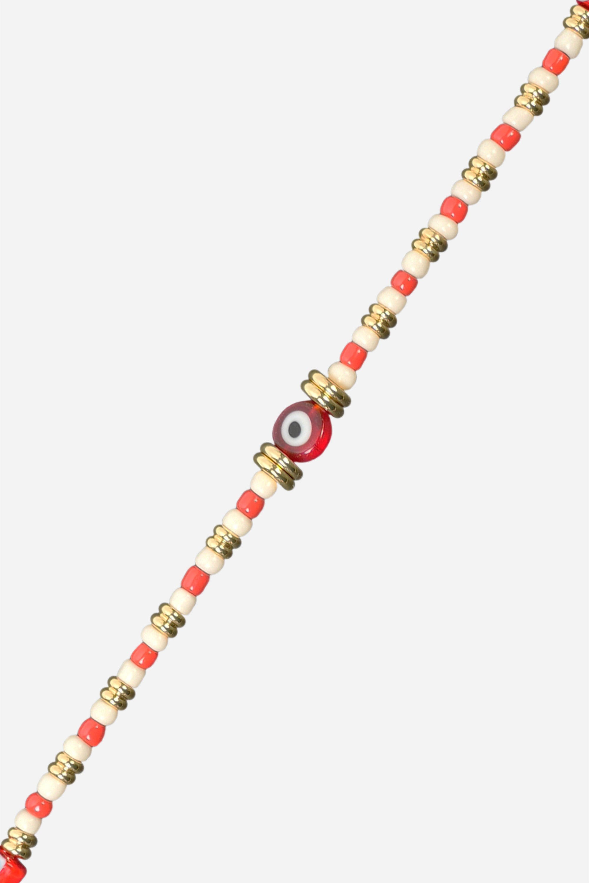 Chaine Longue Paros Rouge 120 cm