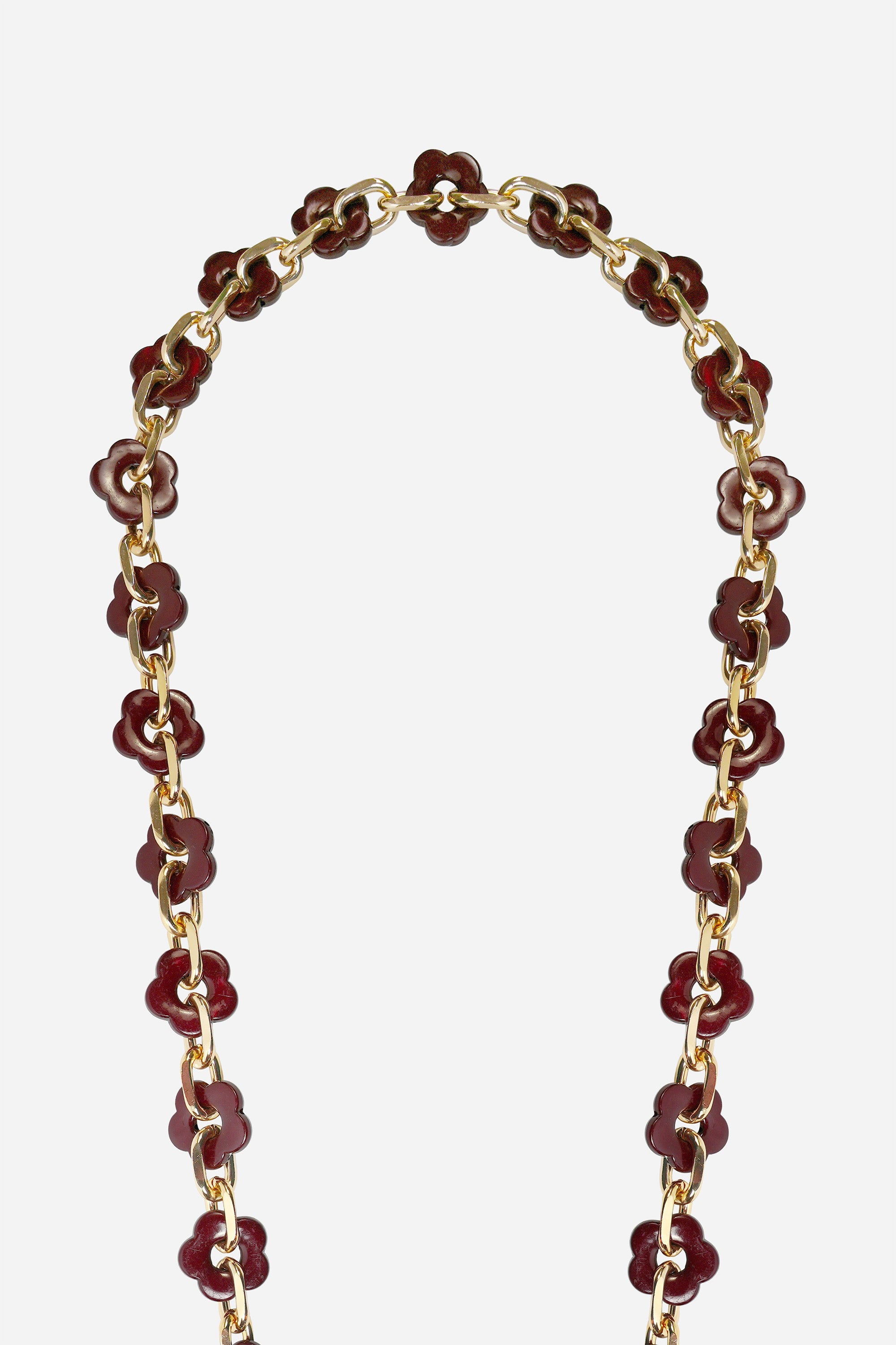 Chaine Longue Cassy Fleurs Bordeaux 120 cm
