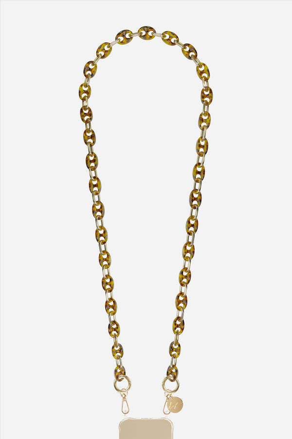 Chaine Longue Becky Ecaille Marron 120 cm