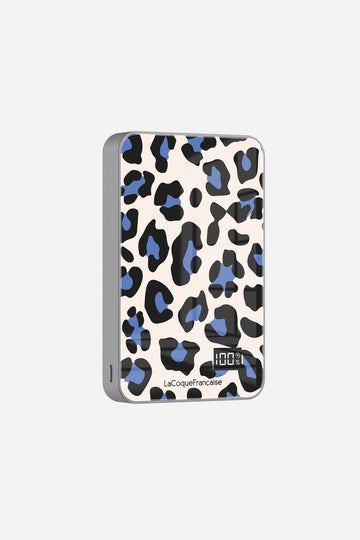 Batterie Magsafe Leopard Beige Et Bleu Bleu 10 000 Mah