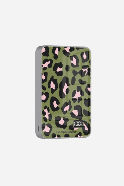 Batterie Magsafe Leopard Kaki Et Rose Kaki 10 000 Mah