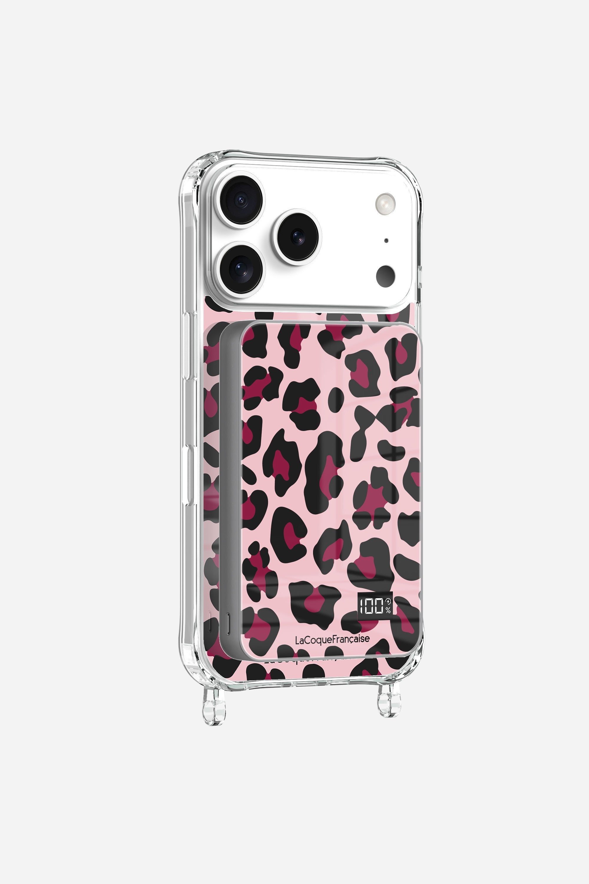 Batterie Magsafe Leopard Rose Et Bordeaux Rose 10 000 Mah