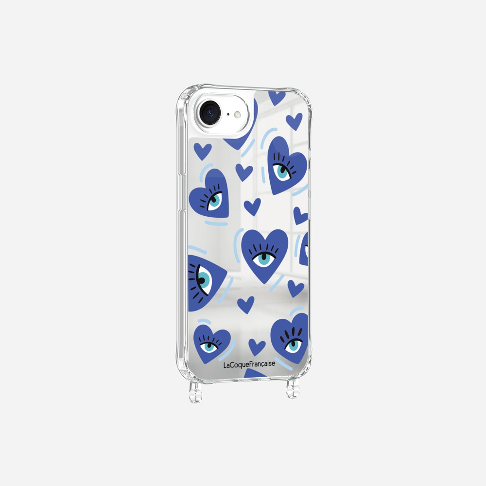Coque Anneaux Miroir Imprimee Yeux D'amour Bleu
