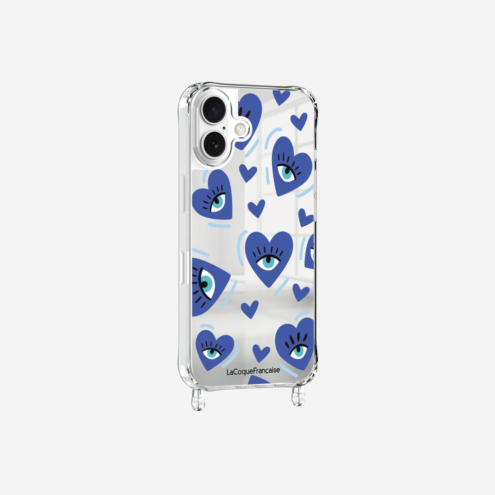Coque Anneaux Miroir Imprimee Yeux D'amour Bleu