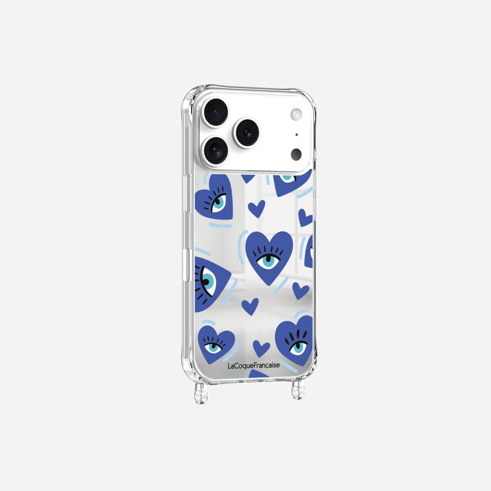 Coque Anneaux Miroir Imprimee Yeux D'amour Bleu