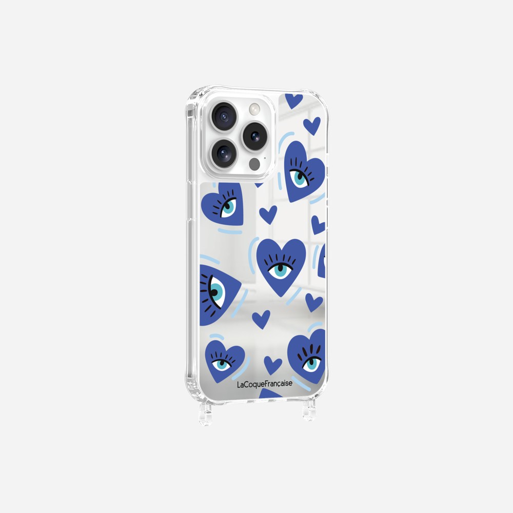 Coque Anneaux Miroir Imprimee Yeux D'amour Bleu